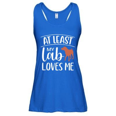 My Chocolate Lab Loves Me Labrador Dog Valentine's Day Cute Gift Ladies Essential Flowy Tank