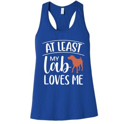 My Chocolate Lab Loves Me Labrador Dog Valentine's Day Cute Gift Women's Racerback Tank