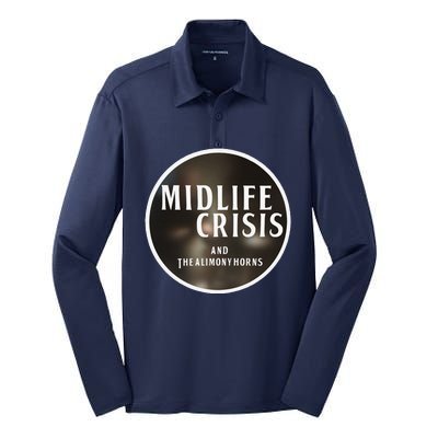 Midlife Crisis Logo 2 Silk Touch Performance Long Sleeve Polo