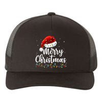 Merry Christmas Lights Red Santa Hat Xmas Family Yupoong Adult 5-Panel Trucker Hat