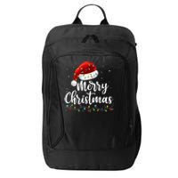 Merry Christmas Lights Red Santa Hat Xmas Family City Backpack