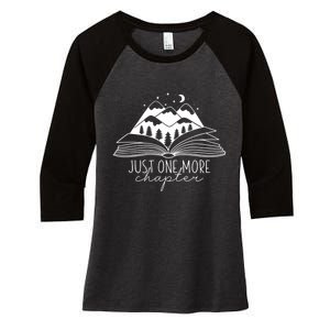 Mountain Camping Life Just One More Chapter Funny Book Lover Women's Tri-Blend 3/4-Sleeve Raglan Shirt