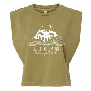 Mountain Camping Life Just One More Chapter Funny Book Lover Garment-Dyed Women's Muscle Tee