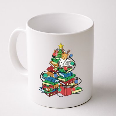 Merry Christmas Library Book Librarian Book Xmas Tree Lights Cute Gift Coffee Mug