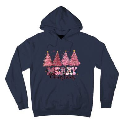 Merry Christmas Lights Pink Tree Gift Xmas Holidays Tall Hoodie