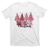 Merry Christmas Lights Pink Tree Gift Xmas Holidays T-Shirt