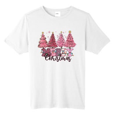 Merry Christmas Lights Pink Tree Gift Xmas Holidays Tall Fusion ChromaSoft Performance T-Shirt