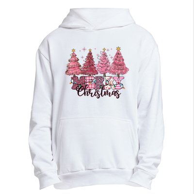 Merry Christmas Lights Pink Tree Gift Xmas Holidays Urban Pullover Hoodie