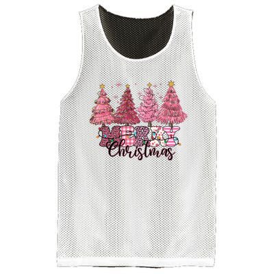 Merry Christmas Lights Pink Tree Gift Xmas Holidays Mesh Reversible Basketball Jersey Tank