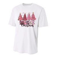 Merry Christmas Lights Pink Tree Gift Xmas Holidays Performance Sprint T-Shirt