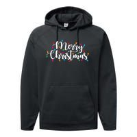 Merry Christmas Lights Red Xmas Family Performance Fleece Hoodie