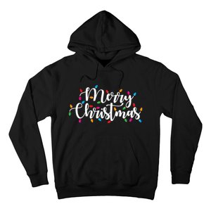 Merry Christmas Lights Red Xmas Family Hoodie