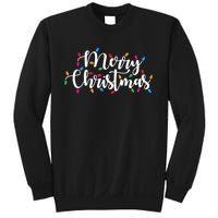 Merry Christmas Lights Red Xmas Family Sweatshirt