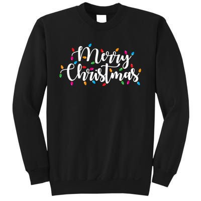 Merry Christmas Lights Red Xmas Family Sweatshirt