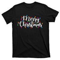 Merry Christmas Lights Red Xmas Family T-Shirt