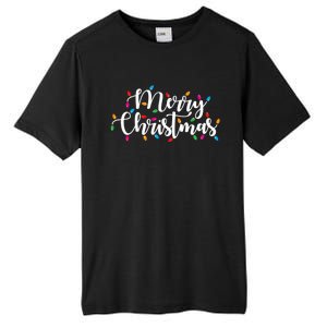 Merry Christmas Lights Red Xmas Family Tall Fusion ChromaSoft Performance T-Shirt