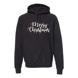 Merry Christmas Lights Red Xmas Family Premium Hoodie