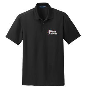 Merry Christmas Lights Red Xmas Family Dry Zone Grid Polo