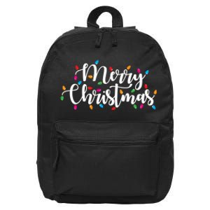 Merry Christmas Lights Red Xmas Family 16 in Basic Backpack