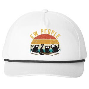 Meowy Cat Lover Themed For Wo, Ew People Funny Cat Snapback Five-Panel Rope Hat