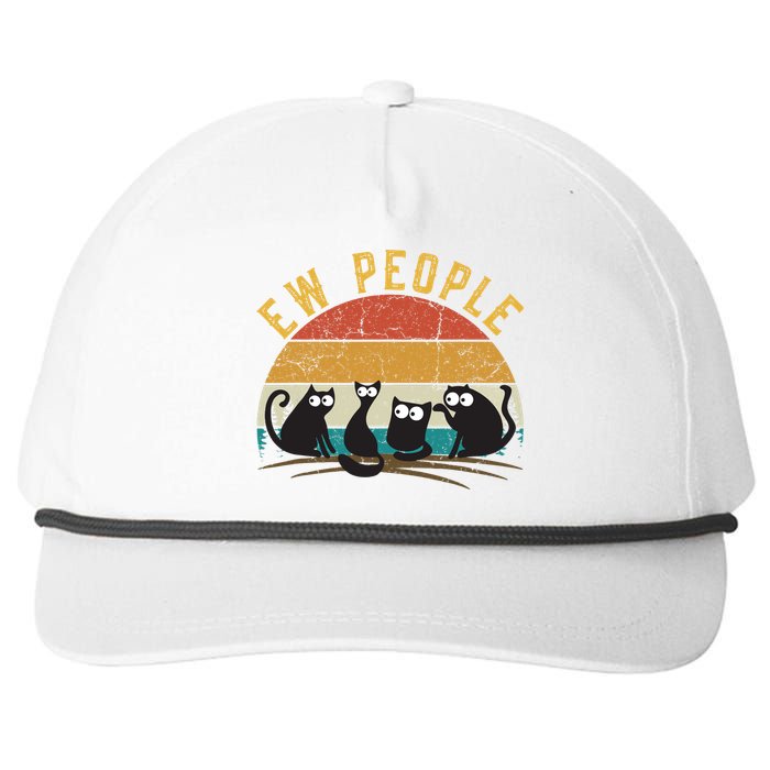 Meowy Cat Lover Themed For Wo, Ew People Funny Cat Snapback Five-Panel Rope Hat