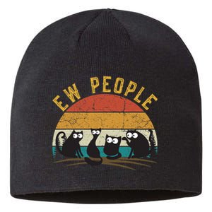 Meowy Cat Lover Themed For Wo, Ew People Funny Cat Sustainable Beanie