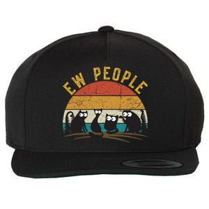 Meowy Cat Lover Themed For Wo, Ew People Funny Cat Wool Snapback Cap