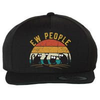 Meowy Cat Lover Themed For Wo, Ew People Funny Cat Wool Snapback Cap