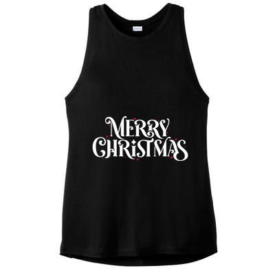 Merry Christmas Lights Festive Family Matching Ladies PosiCharge Tri-Blend Wicking Tank