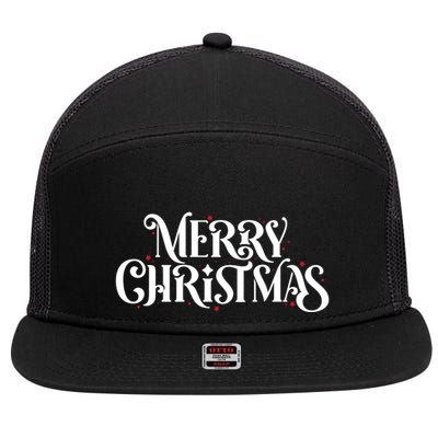 Merry Christmas Lights Festive Family Matching 7 Panel Mesh Trucker Snapback Hat