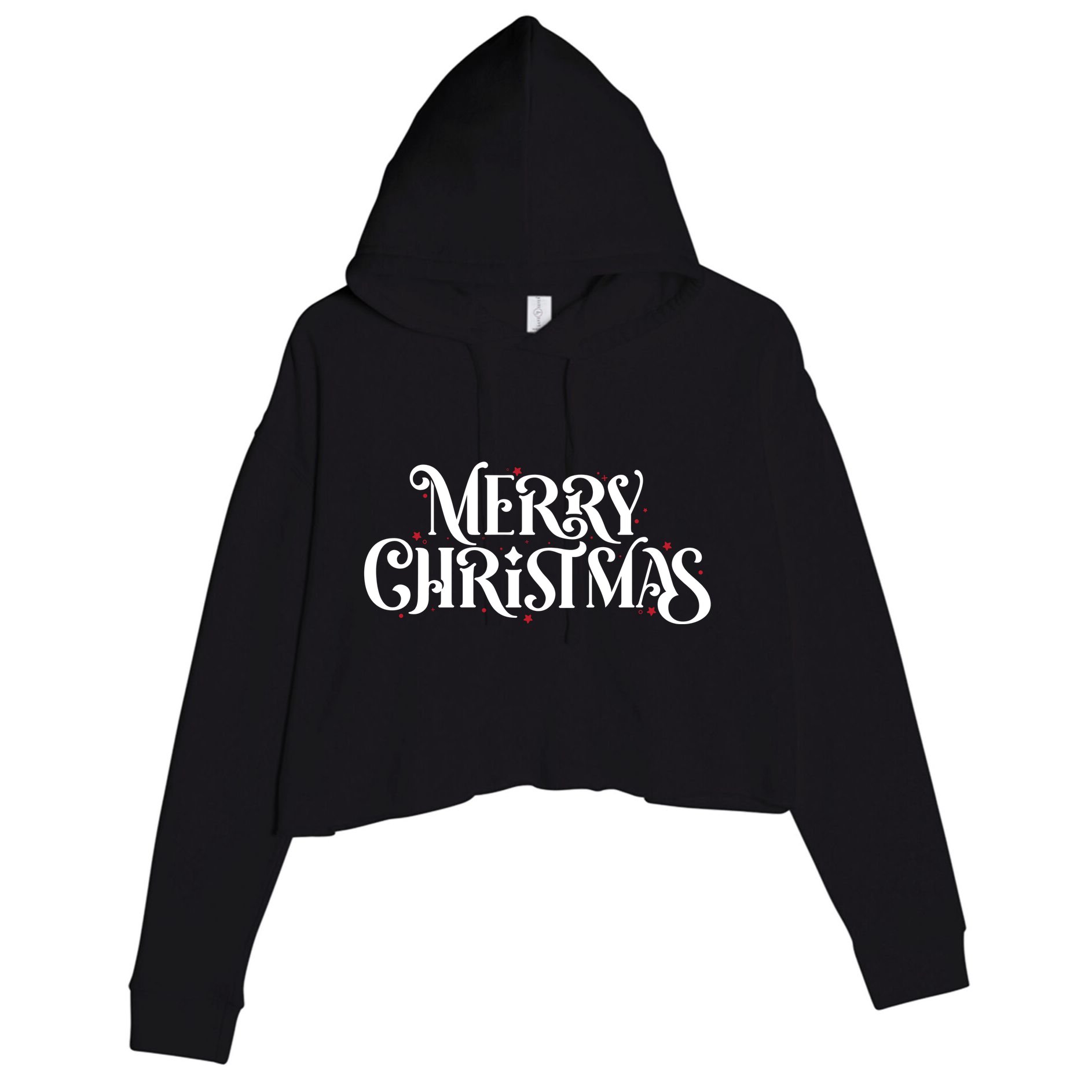 Merry Christmas Lights Festive Family Matching Crop Fleece Hoodie