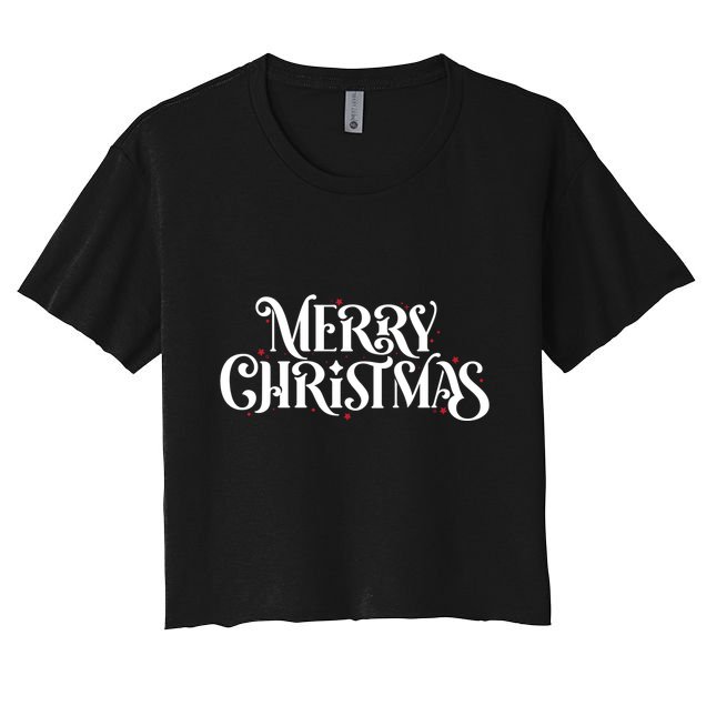 Merry Christmas Lights Festive Family Matching Crop Top