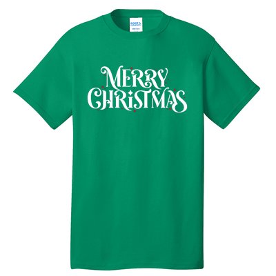 Merry Christmas Lights Festive Family Matching Tall T-Shirt