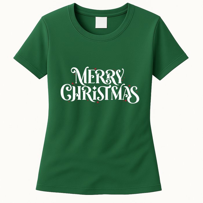 Merry Christmas Lights Festive Family Matching Womens T-Shirt