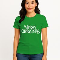 Merry Christmas Lights Festive Family Matching Womens T-Shirt