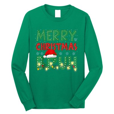 Merry Christmas Lights Bruh Matching Family Xmas Gift Long Sleeve Shirt