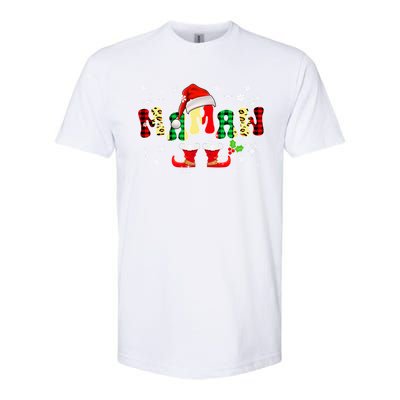 Mamaw Christmas Leopard Plaid Santa Costume Funny Family Gift Softstyle CVC T-Shirt