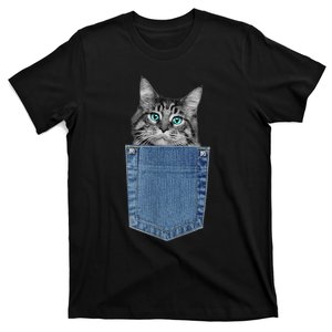 Maine Coon Lover Pocket Kitten Cute Maine Coon Cat Pocket T-Shirt