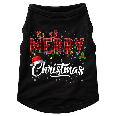 Merry Christmas Lights Santa Hat Xmas Family Doggie Tank