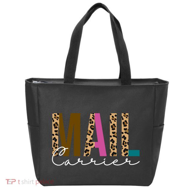 Mail Carrier Leopard Cute Gift Zip Tote Bag