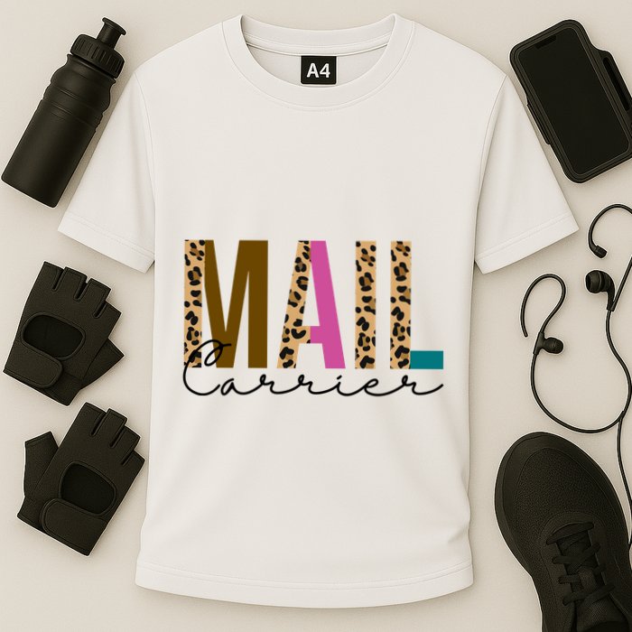 Mail Carrier Leopard Cute Gift Cooling Performance Crew T-Shirt