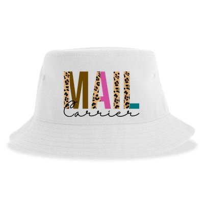 Mail Carrier Leopard Cute Gift Sustainable Bucket Hat
