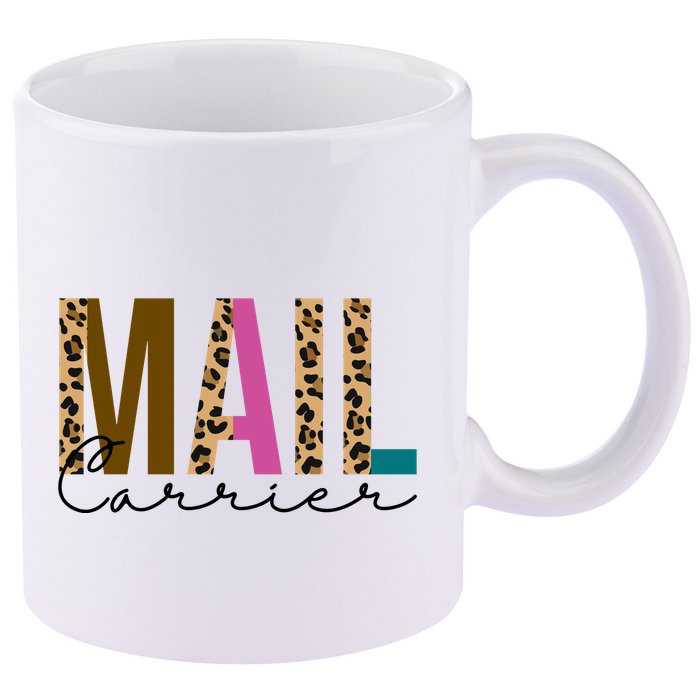 Mail Carrier Leopard Cute Gift 11oz C Handle Ceramic Mug