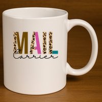 Mail Carrier Leopard Cute Gift 11oz C Handle Ceramic Mug