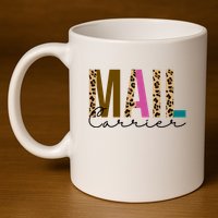 Mail Carrier Leopard Cute Gift 11oz C Handle Ceramic Mug