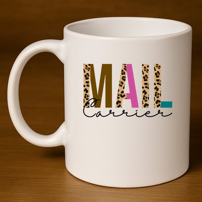 Mail Carrier Leopard Cute Gift 11oz C Handle Ceramic Mug