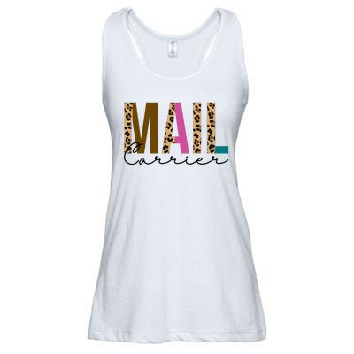 Mail Carrier Leopard Cute Gift Ladies Essential Flowy Tank