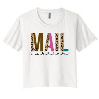 Mail Carrier Leopard Cute Gift Women's Crop Top Tee