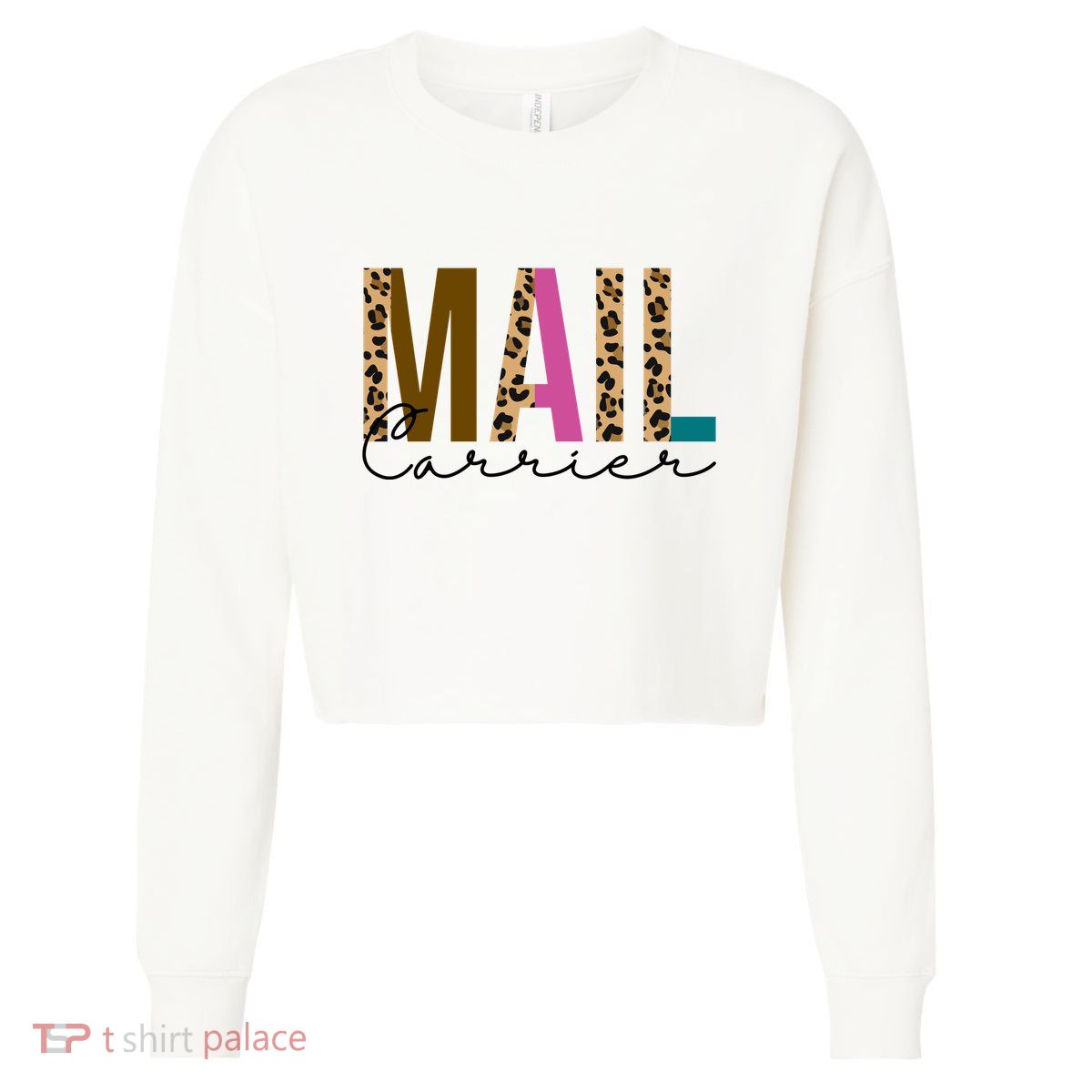 Mail Carrier Leopard Cute Gift Cropped Pullover Crew