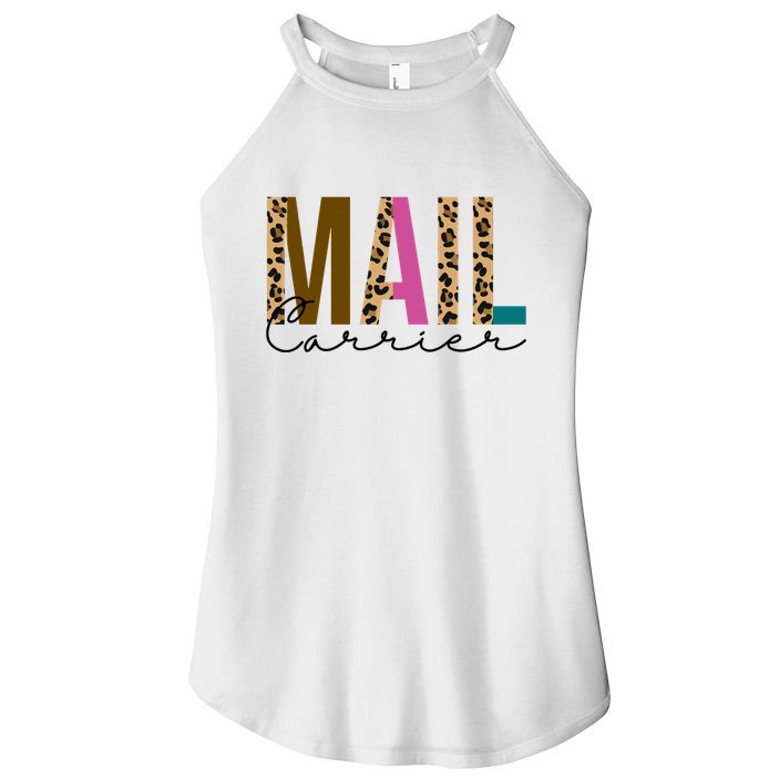 Mail Carrier Leopard Cute Gift Women's Perfect Tri Rocker Tank